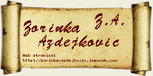 Zorinka Azdejković vizit kartica